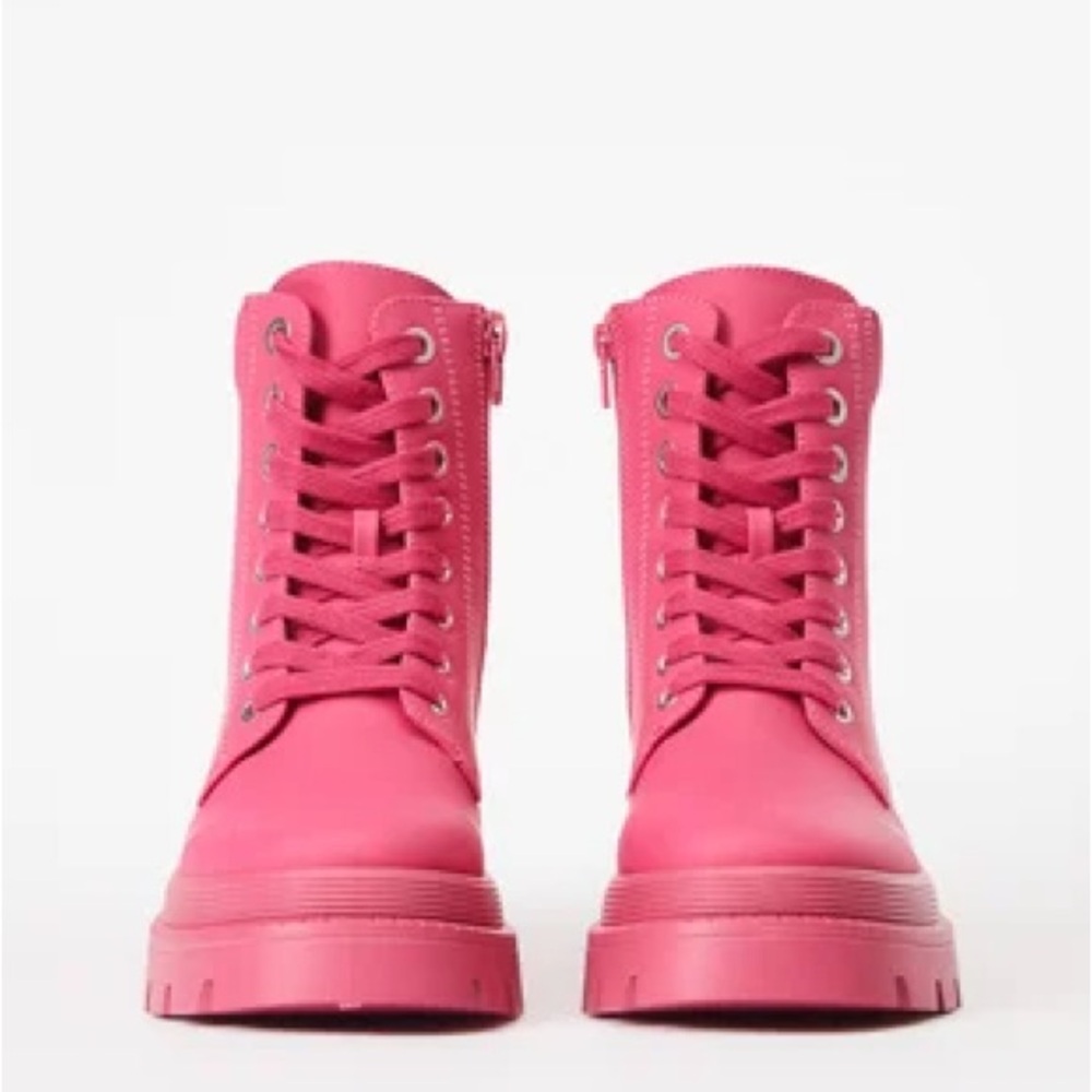 •Tevos• Fuchsia Edition Lace Up Combat Boots - Picture 4 of 8